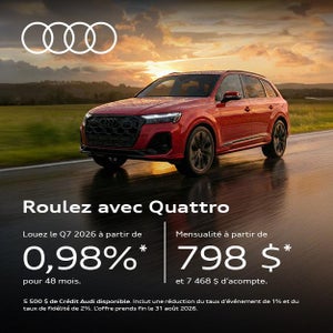 Audi Q7 2026 - Promotions Juillet 2026 chez Audi de Québec.
